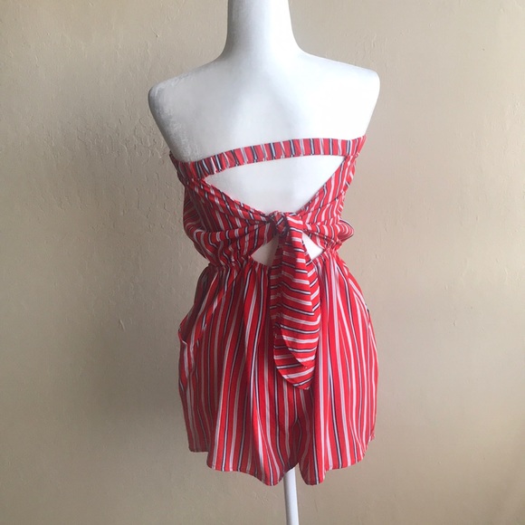 Soprano Size M red white stripe romper shorts - Picture 4 of 5
